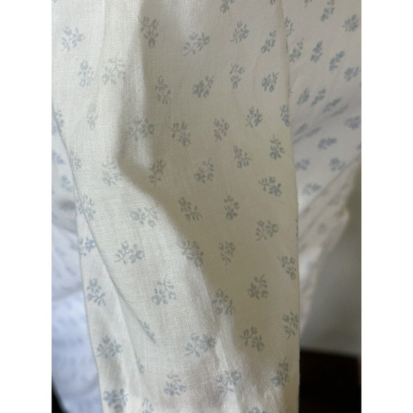 Vintage Rrrruss Blue White Floral Button Up Top Cottagecore Grannycore READ - Picture 8 of 13
